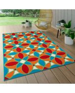 Indoor Outdoor Rug Orange Blue Red Multicolored  by Viva Rugs