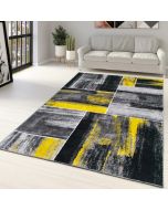 Yellow Grey Geometric Abstract Rug by Viva Rug