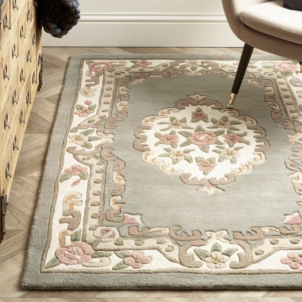 Origins Shensi Grey Traditional Wool Rug Ashanti Rugs